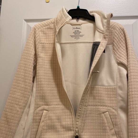 5/$25 LL Bean Cream Fleece Zip Up Jacket - Picture 4 of 5
